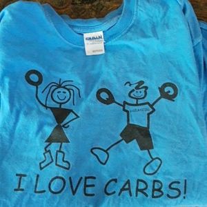 Unisex Men's Adult L I love Carbs tshirt/shirt